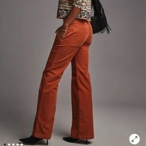 Anthropologie Orange Wide Leg Pants